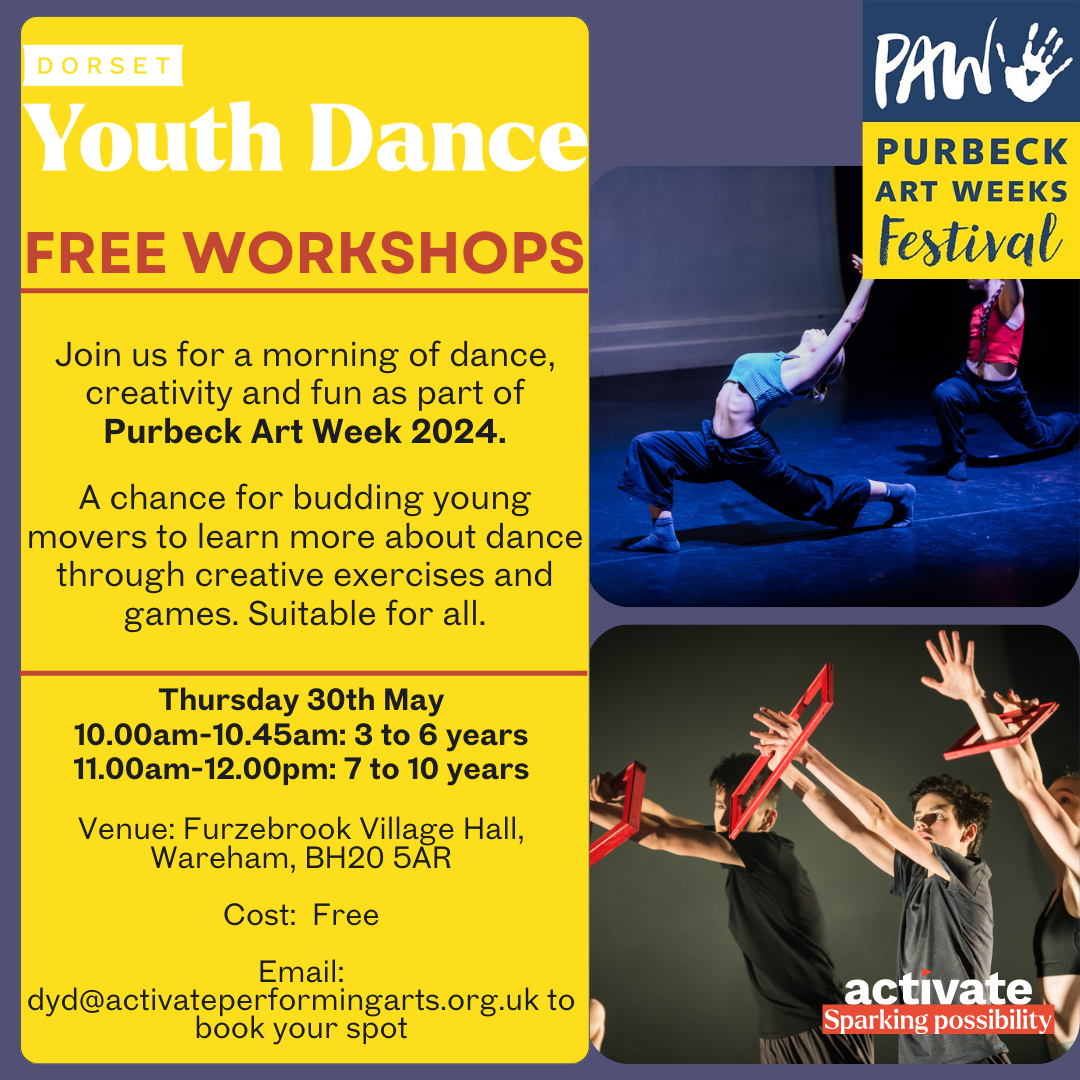 Free dance workshops for children - Dorset Youth Dance and Purbeck Art Week