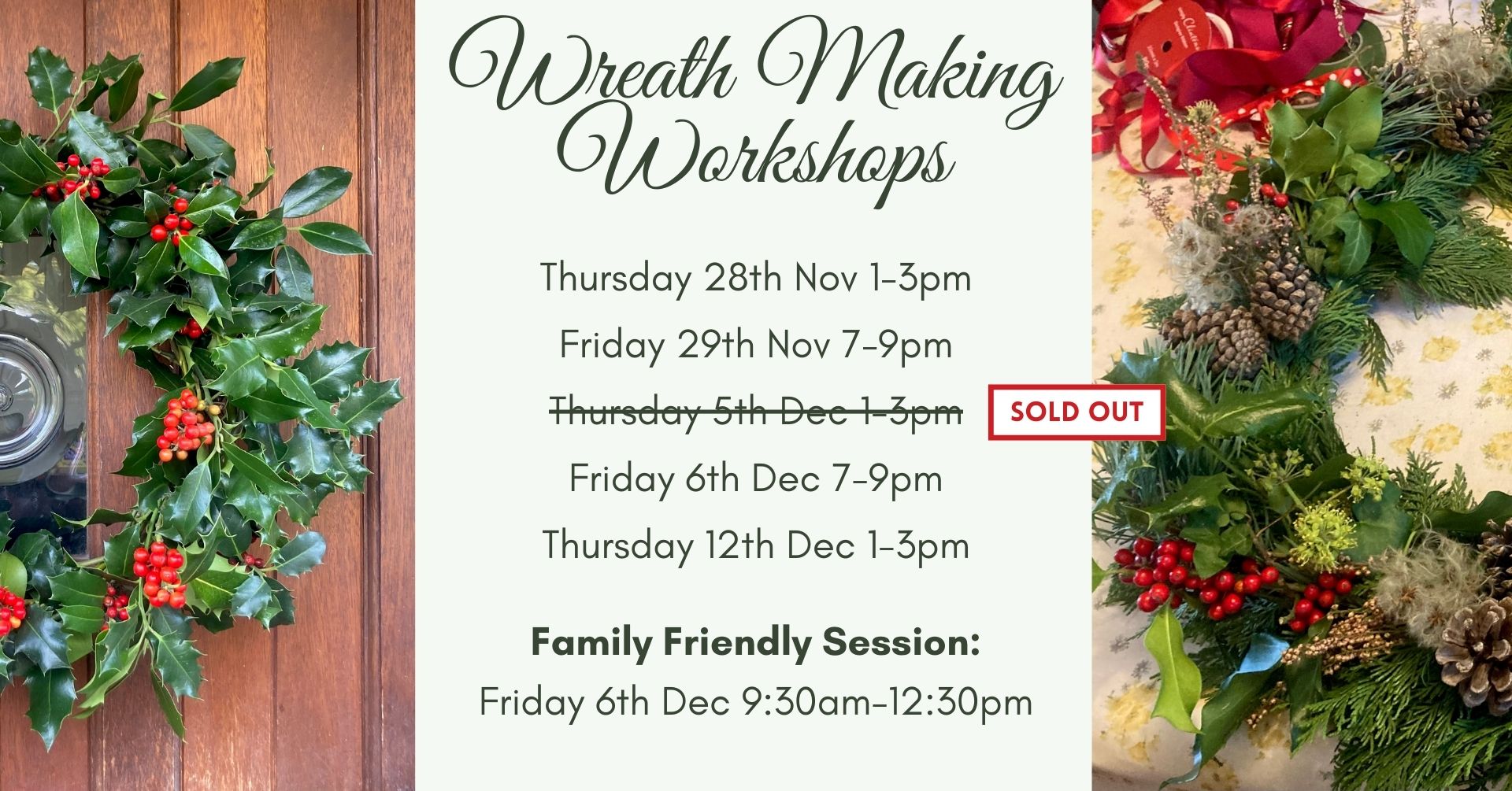 Family Friendly Festive Wreath Making Workshop